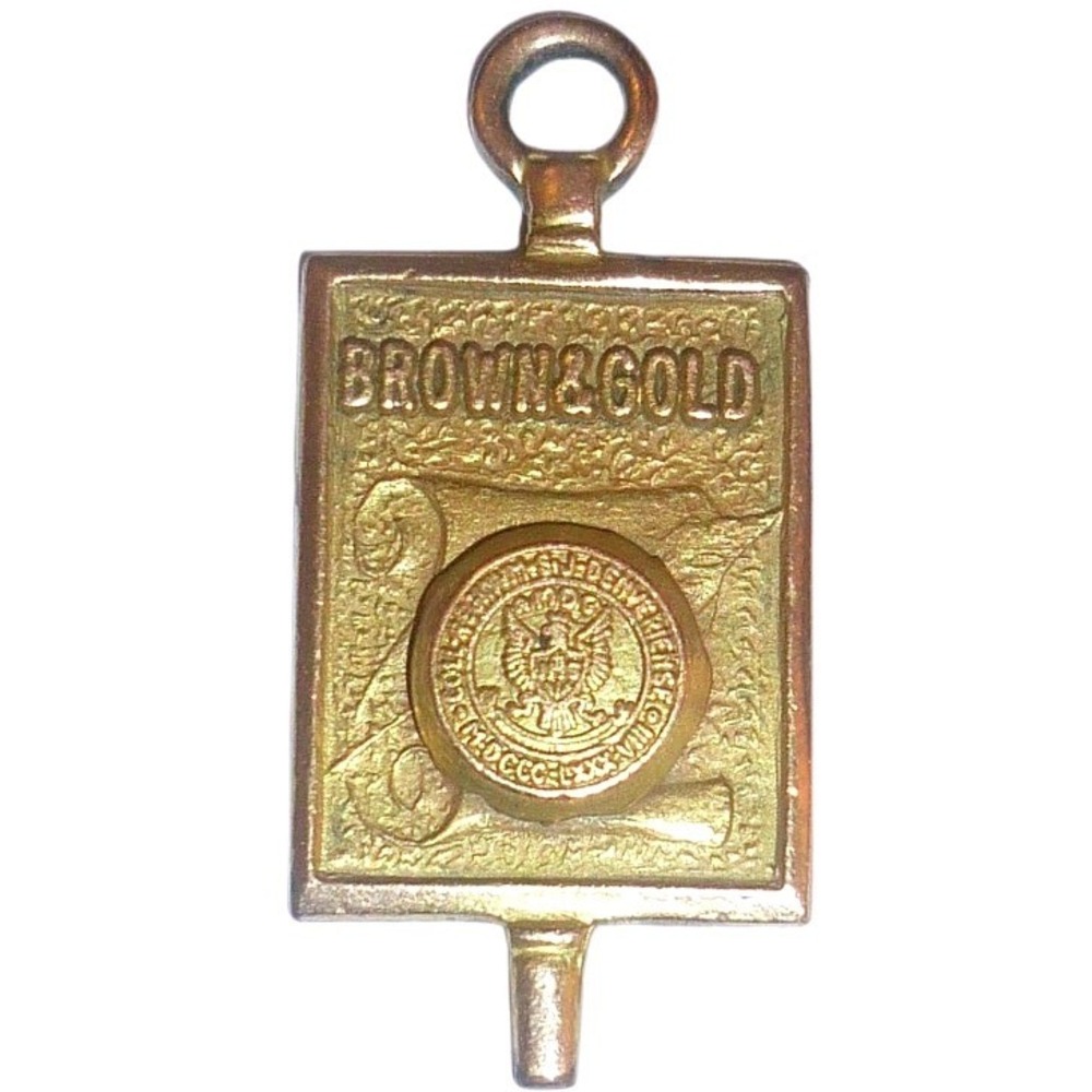 Vintage 1950 Brown & Gold Editor-in-Chief James Curran Journalism Charm Pendant